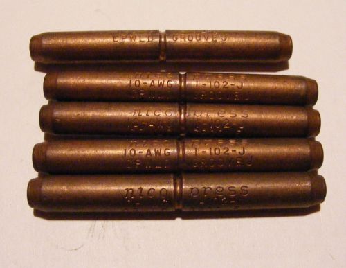 5 Nicopress® 1-102-J Splice Repair Sleeves # 10 Solid Copper Ground Wire