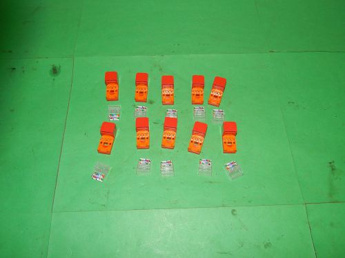 Lot of 10 panduit red/orange mini-com mini jack cat5e module for sale