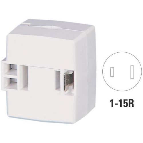 Polarized Click-On Cord End In-Line Outlet-WHT CLICK-ON OUTLET
