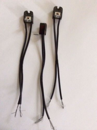 3 Short Bracketed Minature Lamp Holders 75W 250 V W/6&#034; Leads