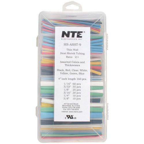 NTE Heat Shrink 2:1 Assorted Colors/Sizes 4 160 Pcs Brand New!