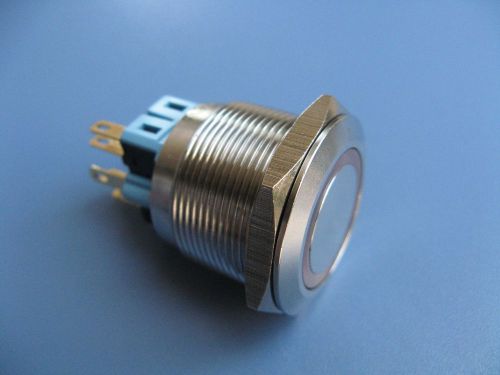 25mm dc12v red led self-locking stainless push button switch 6pin -new for sale