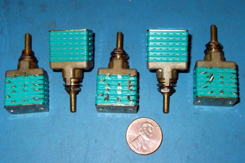 5PC LOT PC MOUNT GANGED ROTARY SWITCH - 6 GANGS 1/8 INCH SHAFT