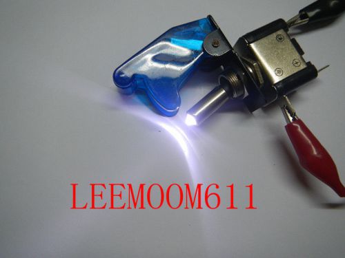 1set,Race Car Illuminated Toggle Switch + Safety Cover,W+BL