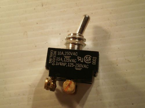 Carling toggle switch 10a 250vac, 15a 125vac, 3/4 hp 125-250 vac for sale
