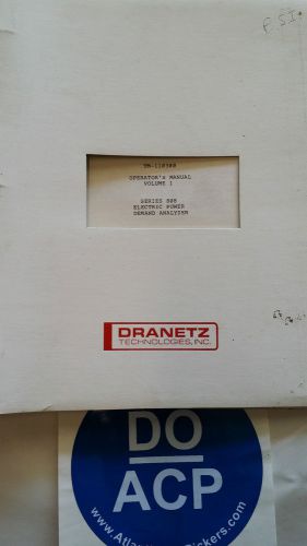 DRANETZ TM-110300 SERIES 808 POWER DEMAND ANALYZER VOL 1 OPERATORS MANUAL R3S31