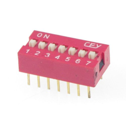 10 x  dip switch 7 positions 2.54mm pitch through hole silver top actuated slide for sale