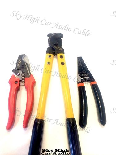 Sky High Car Audio 3 Tool PACKAGE: 1/0 and 2/0 Cable Cutters and Strippers