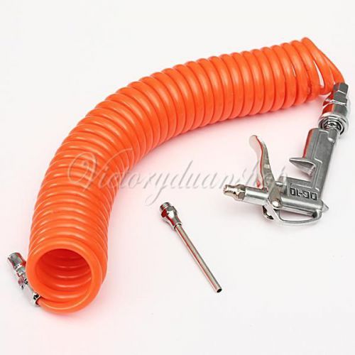 New air blow dust compressor blower spray gun nozzle tool &amp;6m recoil coiled hose for sale