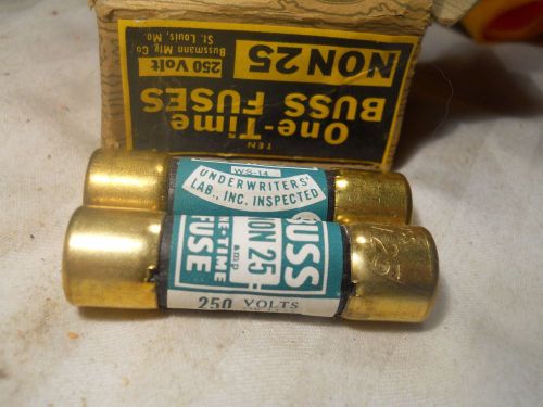 Lot Of 5 BUSS NON-25 WS-14 25 Amp One-Time Cartridge Class K5 Fuse