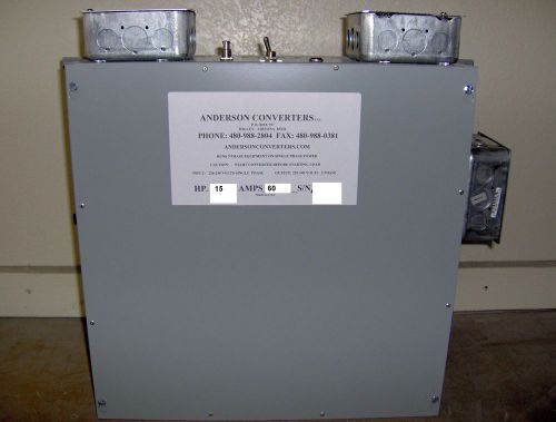 New!! 20 hp rotary anderson phase converter panel for sale