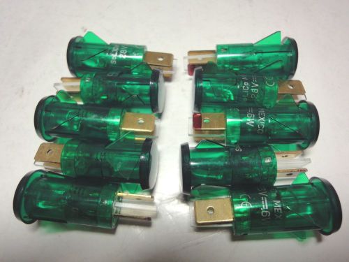 Solico 28v .6w green round indicator light lot of 10 (pcs) for sale