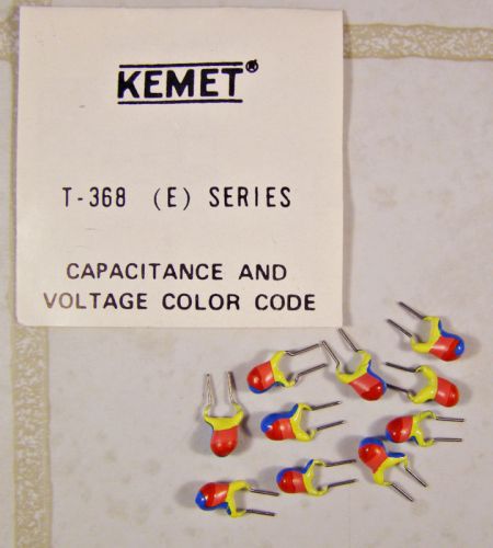 Lot of 10 Kemet T-368 .22uf 35V Tantalum Polar Capacitors NOS