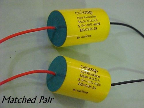 Pair of 5uF at 400V Auricap High Resolution Polypropylene Audiophile Capacitors