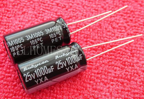 600PCS YXA 1000UF 25V Rubycon capacitors 10X21mm NEW
