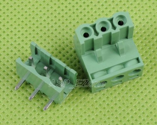 10pcs block terminal wire connectors 2edg 5.08-3p right angle for sale