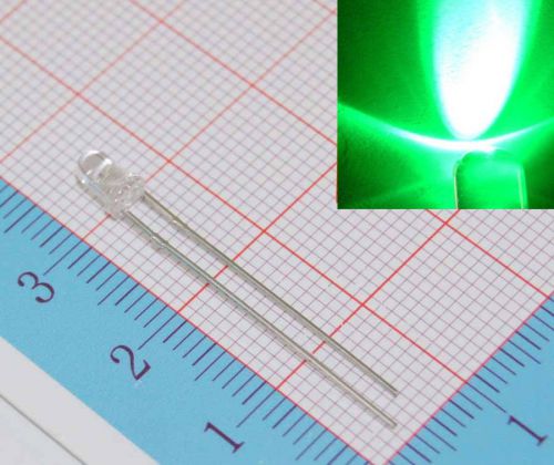1000pcs 5mm super green led, round top water clear lamp diode long feet for sale