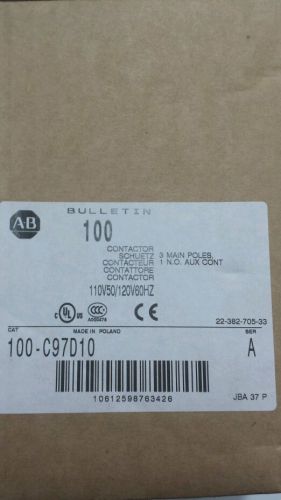 Allen bradley 100-C97D10 Contactor brand new in the box. 120 volt coil.