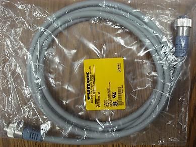 Turck rsm rkm 575-3m cable, 5 pin 3 meters m/f for sale