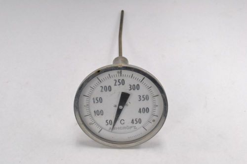 Ashcroft temperature 50-450c 5 in dial face 1/2 in npt 8in probe gauge b303877 for sale