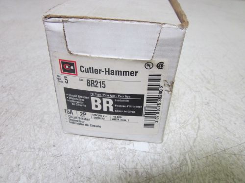 LOT OF 5 CUTLER HAMMER BR215 CIRCUIT  BREAKER *NEW IN A BOX*