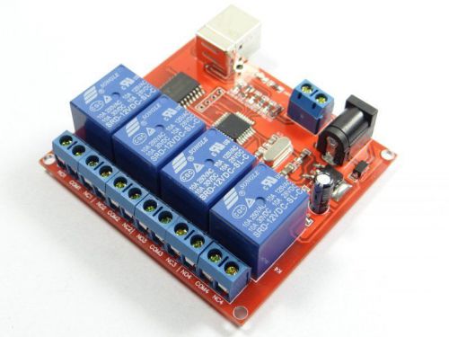 4-Relay-12V Relay Switch Free drive USB Control Switch PC Intelligent Control