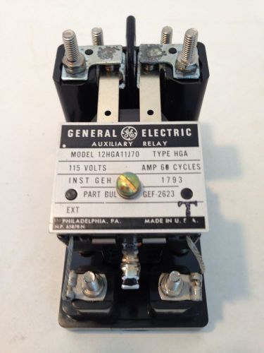 GENERAL ELECTRIC AUXILIARY RELAY 12HGA11J70 115 VOLT 60 AMP CY TYPE HGA NEW