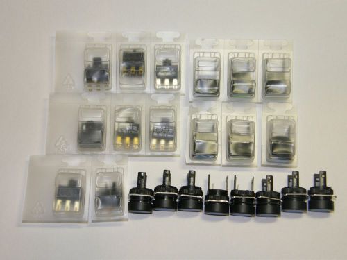 Lot of 8 Omron A16-1 switches and round push-buttons (10 blue and 4 green) NEW!
