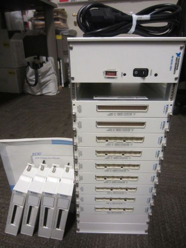 Ni 12-slot chassis (scxi-1001) w/ power supply, 9 modules, 4 screw terminals for sale
