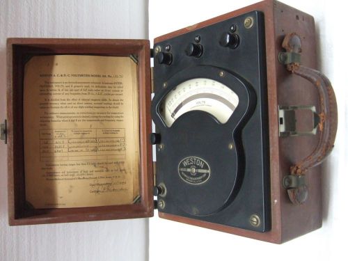 Vintage Antique Weston Model 341 AC &amp; DC Wattmeter 1946 ACDC Rare Test Equipme