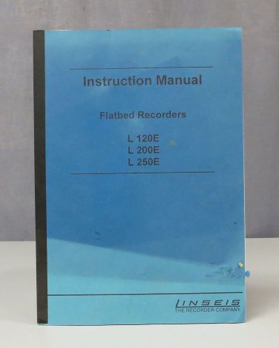Linseis Flatbed Recorders L120E/L200E/L250E Instruction Manual