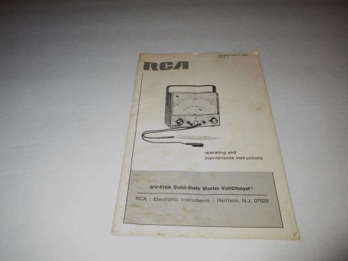 RCA-WV-510A SOLID STATE MASTER VOLTOHMYST-1969 ORIGINAL INSTRUCTION MANUAL