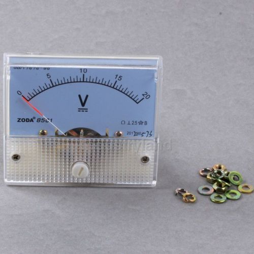 85C1 DC 20V White Analog Volt Voltage Panel Meter Voltmeter Gauge GBW