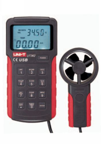 Digital anemoscope anemometer wind speed cmm cfm thermometer 2in1 usb ut362 for sale