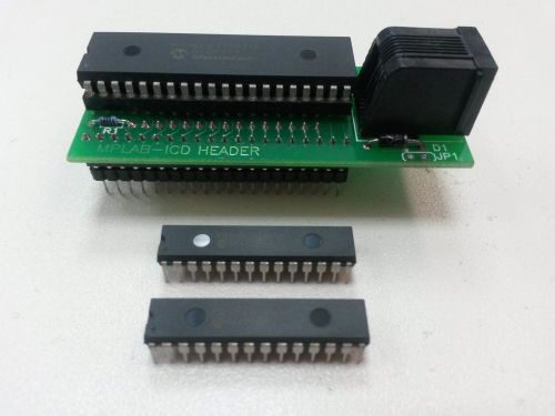 Microchip MCU PIC16F877-20/P, 2x PIC16F876-20/SP + MPLAB ICD HEADER (6 pin)
