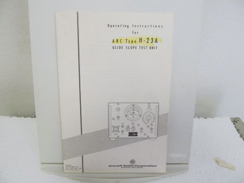 Aircraft Radio H-23A Glide Slope Test Unit Operating Instruction Manual