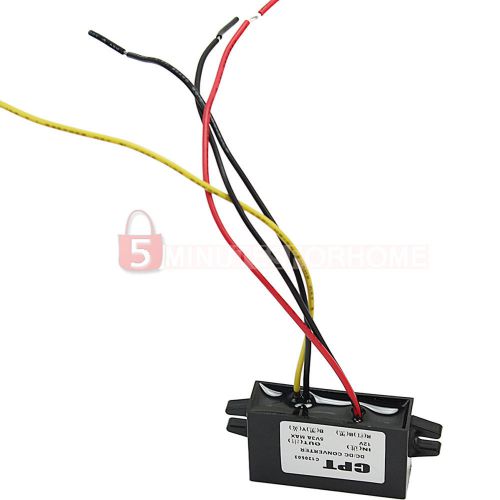 1x Plastic DC 12V Step Down To 5V 15W 3A Module Power Converter Adapter Black