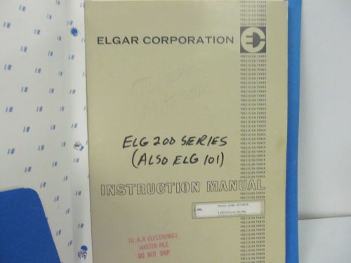 ELGAR 200/101 Power Source Instruction Manual w/schematics