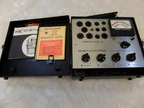 Vintage Sencore TC142 Mighty Mite V Radio TV Tube Checker Tester Booklet Case