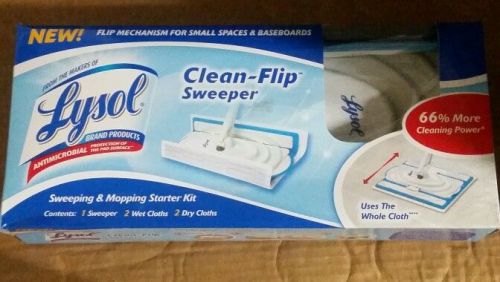 Quickie® Lysol Clean-Flip Sweeper, 44 1/2&#034; Aluminum Handle, 10 2/5&#034; Mop Head, Bl