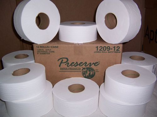Case 12   9&#034; roll jumbo jrt bath tissue  full size rolls 1000&#039; toilet paper for sale