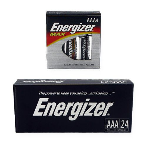 24 AAA ENERGIZER ALKALINE BATTERIES, (SIX 4 PACKS) AAA BATTERY