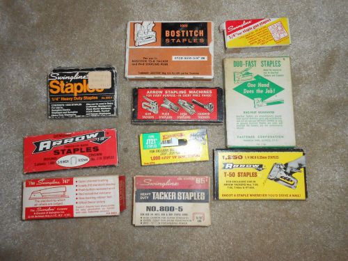 LOT OF VINTAGE BOXES(original) OF STAPLES-DUO FAST-ARROW-BOSTITCH-SWINGLINE-nice