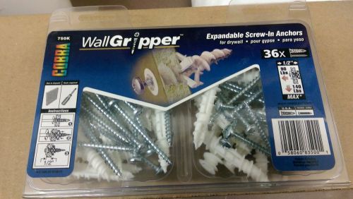 Cobra Wall Gripper #8 x 2-1/4 in. Wall Anchors. New in a box, 36/box