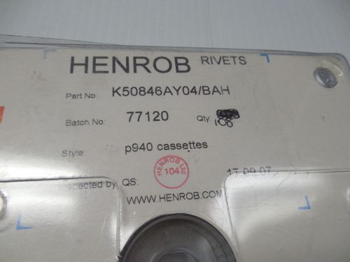 NEW LOT OF 108 HENROB CASSETTE RIVETS K50846AY04/BAH K50846AY04BAH