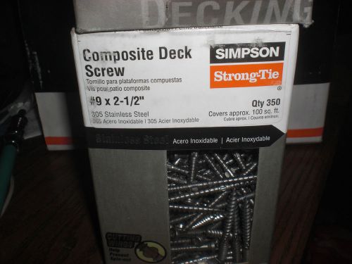 Quikdrive dclss212r350 composi-lok #9 x 2-1/2&#034;  hand-drive deck screw 350ct for sale