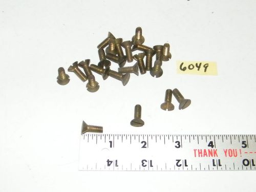 12-24 x 5/8 slotted flat head solid brass machine screws vintage qty 24 for sale