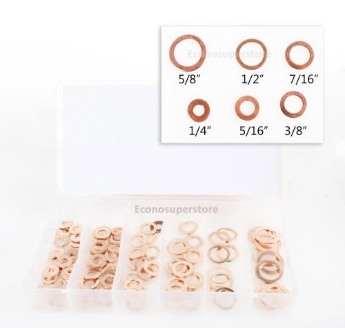 110pc copper washer flat ring sae assortment oil brake clutch line conductivity for sale