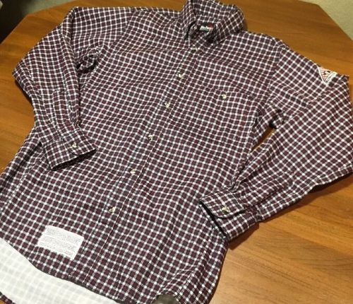 Bulwark plaid fr fire resist small s protective shirt gear euc casual red white for sale
