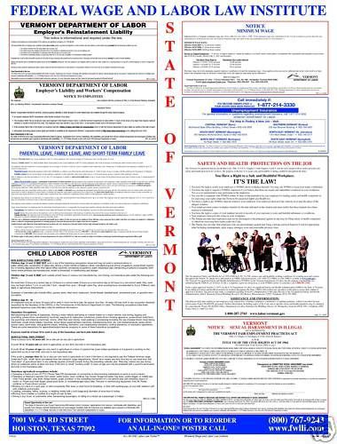 Vermont (VT) All-In-One Labor Law Poster